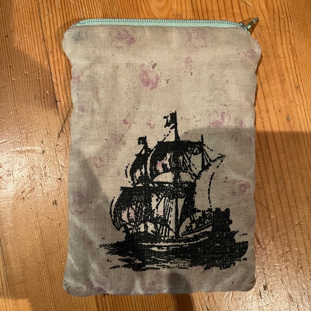 Track and Field zipper screen printed pouch